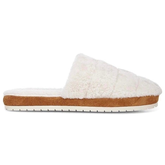 Vince‎ Loni Shearling Leather Slippers in Turtledove 37 - Picture 2 of 9